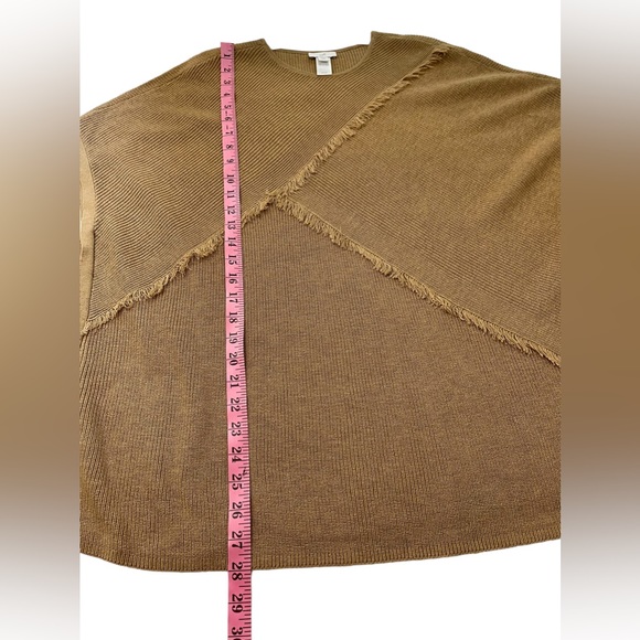 J.Jill Yak Hair Blend Boxy Poncho Sweater Size S/XS Tan Brown - Picture 9 of 12